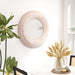 Zuo Asari Modern Rattan Weave Round Wall Mirror White 