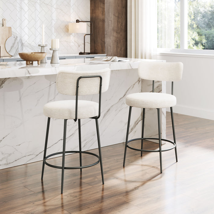 Zuo Blanca White Counter Stool