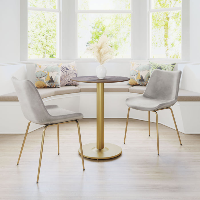 Zuo Alto Bistro Table Brown & Gold