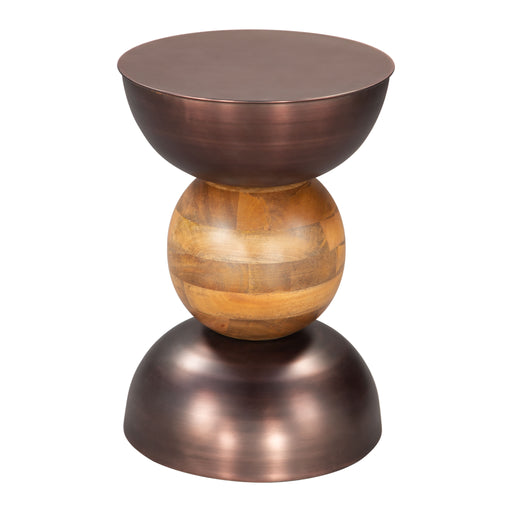 Zuo Tripoli Round Brown Side Table