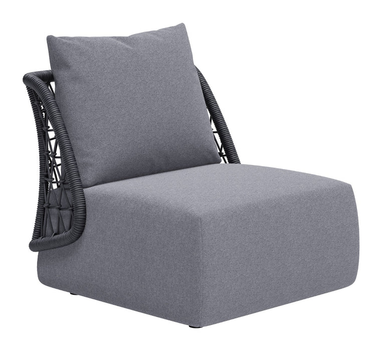 The Mekan Outdoor Accent Chair by Zuo, Grey