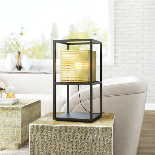 Zuo Yves Modern Design with Perforated Shade Gold & Black Table Lamp