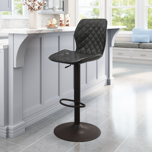 Zuo Seth Adjustable Barstool Vintage Black