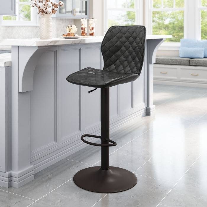 Zuo Seth Adjustable Barstool Vintage Black