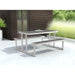 Zuo Classic Picnic Dining Table Gray & Silver