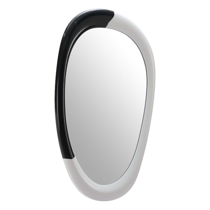 Zuo Muna Modern Oval Mirror in White & Black