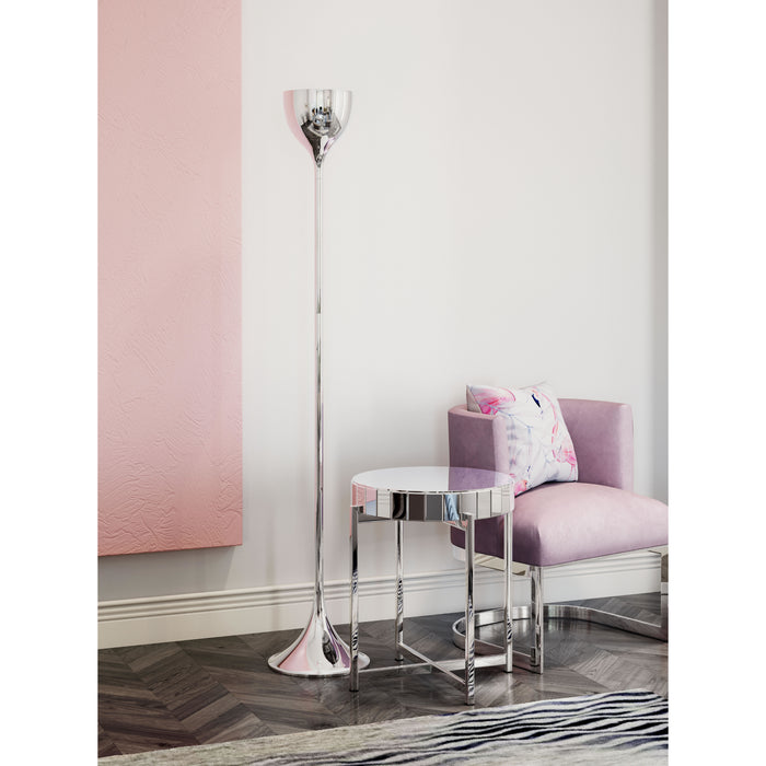 Zuo Neutrino Modern Sleek Elongated Design Floor Lamp Chrome