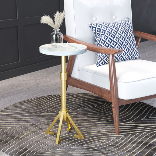 Zuo Maurice White Marble Side Table