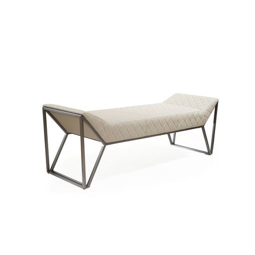 Whiteline Modern Mylo Light Grey Faux Leather Bench