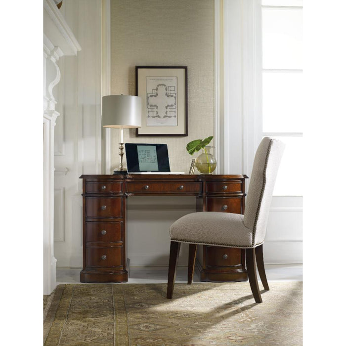 Hooker Furniture Home Office Cherry Knee-Hole Desk-Bow Front