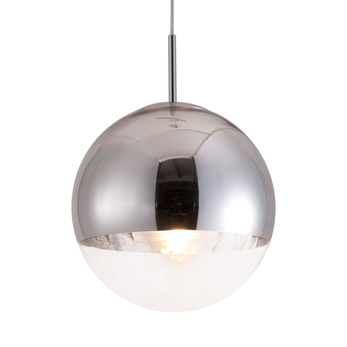 Zuo Kinetic Chrome Ceiling Lamp with Half-Chrome Glass Shade