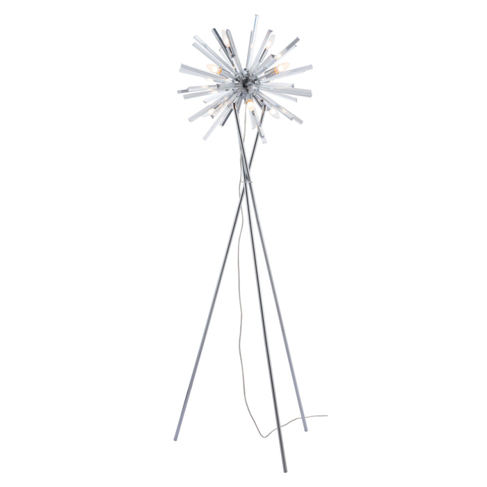 Zuo Savoy Modern Sputnik-Style with Acrylic Rays Floor Lamp Chrome