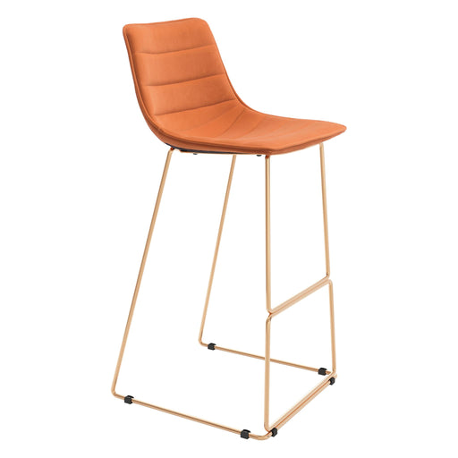 Zuo Adele Barstool Orange & Gold