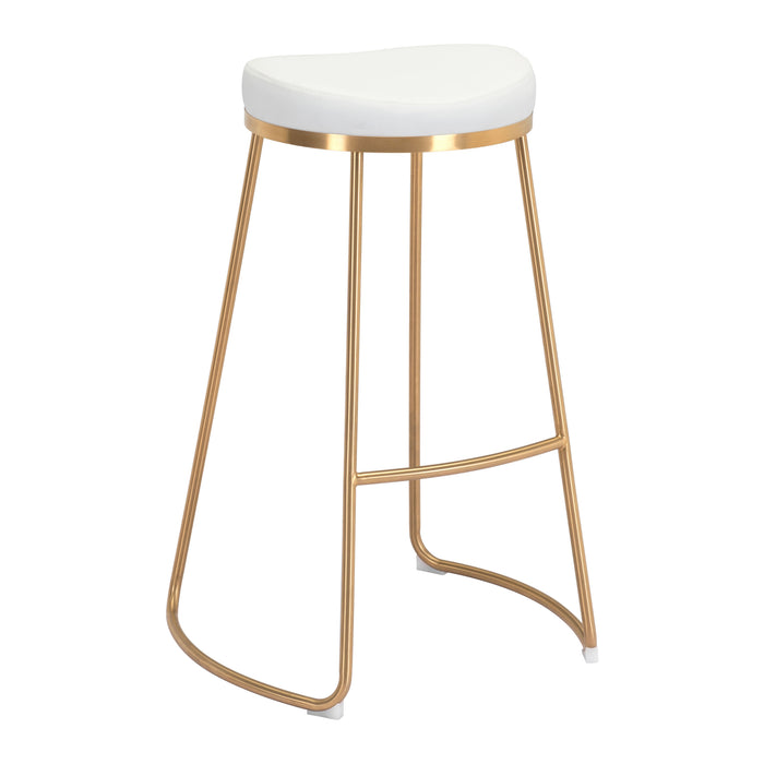 Zuo Bree Barstool White & Gold