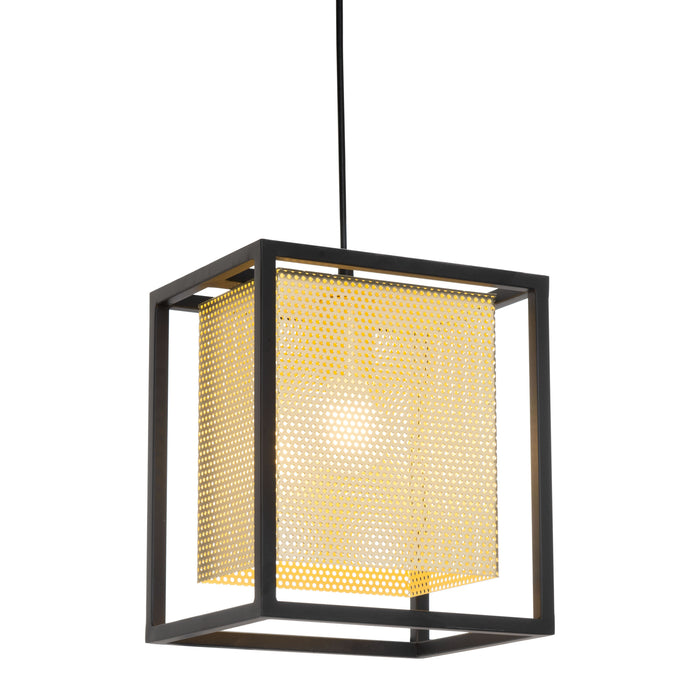 Zuo Yves Modern Perforated Steel Pendant Ceiling Lamp Gold & Black