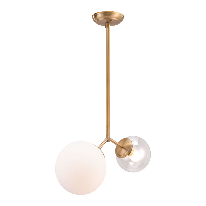 Anderson Teak Constance Modern Brass Ceiling Lamp with Glass Shades