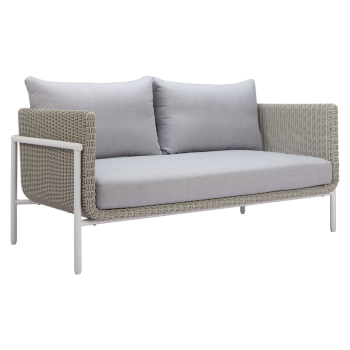 Zuo Frais Outdoor Loveseat Gray