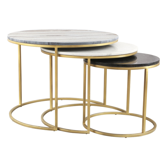 Zuo Franco Marble Nesting Tables Multicolor