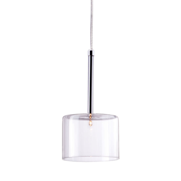 Zuo Storm Modern Chrome and Glass Pendant Ceiling Lamp Clear