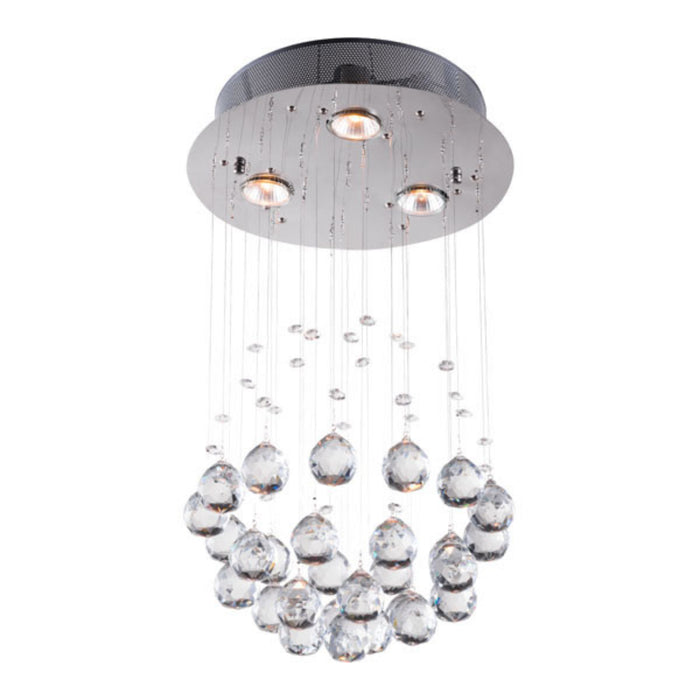 Zuo Pollow Chrome Modern Faceted Crystal Drops Ceiling Lamp