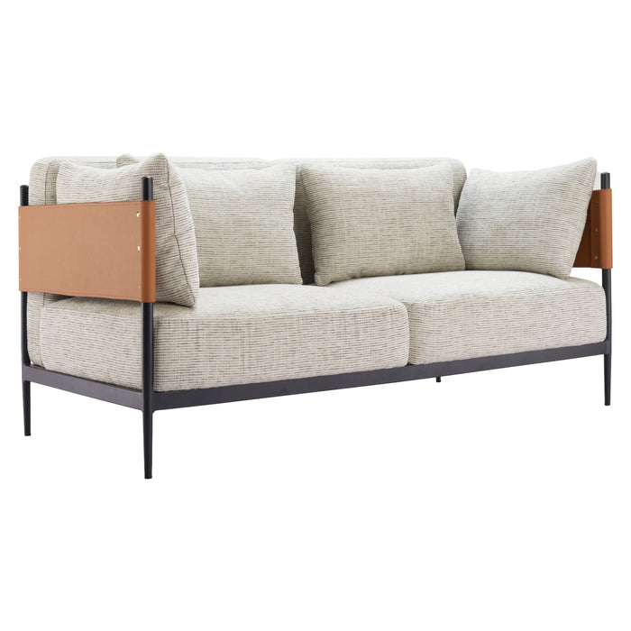 Zuo Modern Mid Century Stirbe Cushioned Loveseat Grey