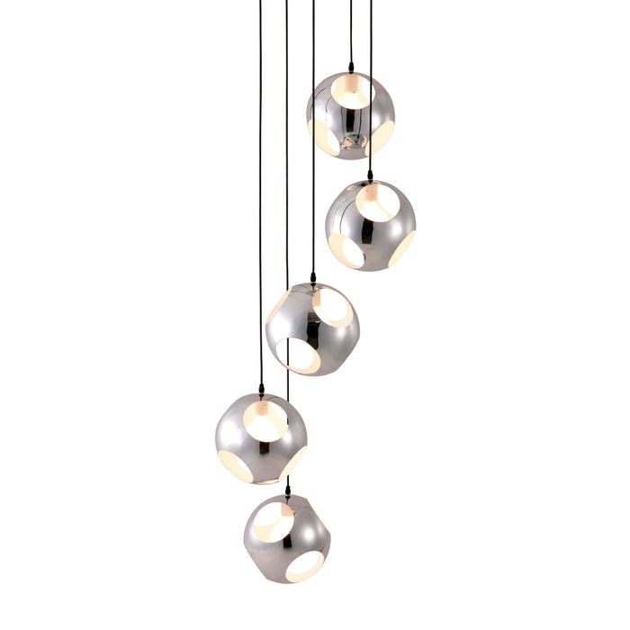 Zuo Meteor Shower Modern Chrome Spiral Ceiling Lamp