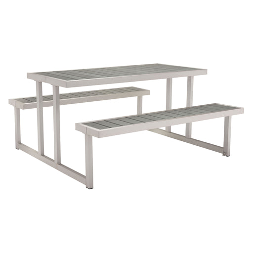 Zuo Classic Picnic Dining Table Gray & Silver