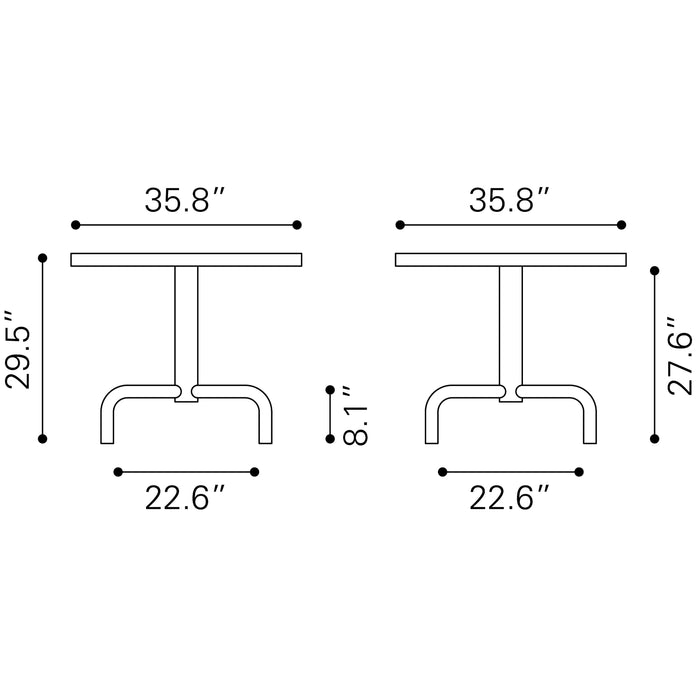 Zuo Neum Square Bistro Table Black