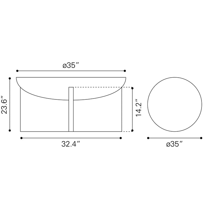 Zuo Tume Round Black Coffee Table