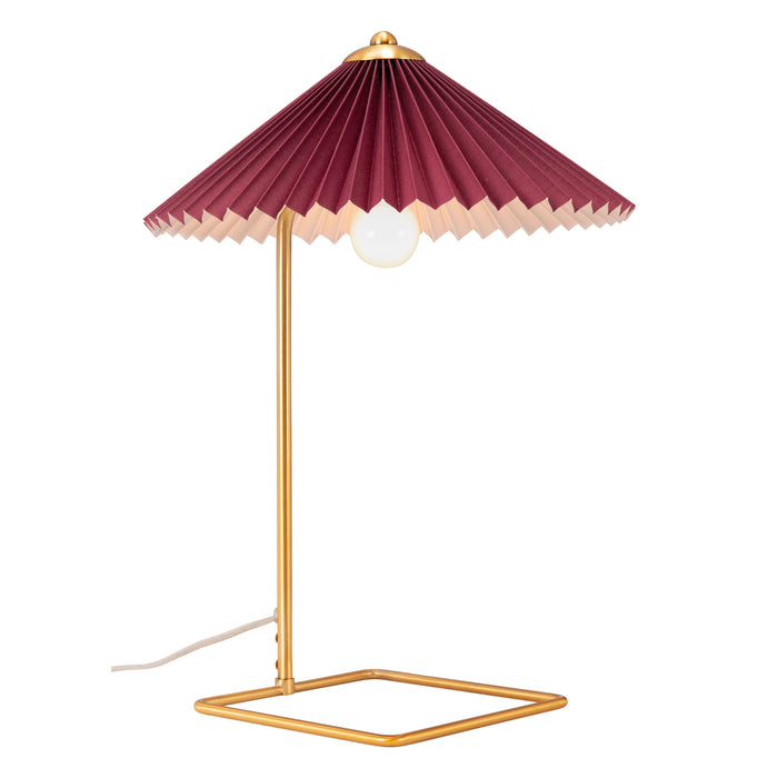 Zuo Charo Modern Glam Electroplated Steel Table Lamp Red & Gold