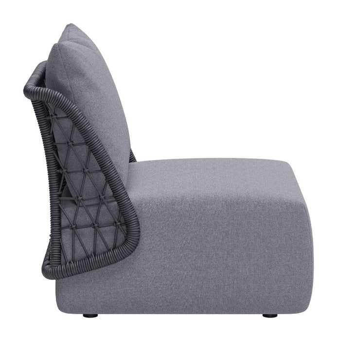 The Mekan Outdoor Accent Chair by Zuo, Grey