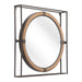 Zuo Capell Painted Steel and Rope Frame Mirror Antique Gray