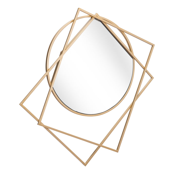 Zuo Vertex Gold Painted Steel Modern Wall Mirror