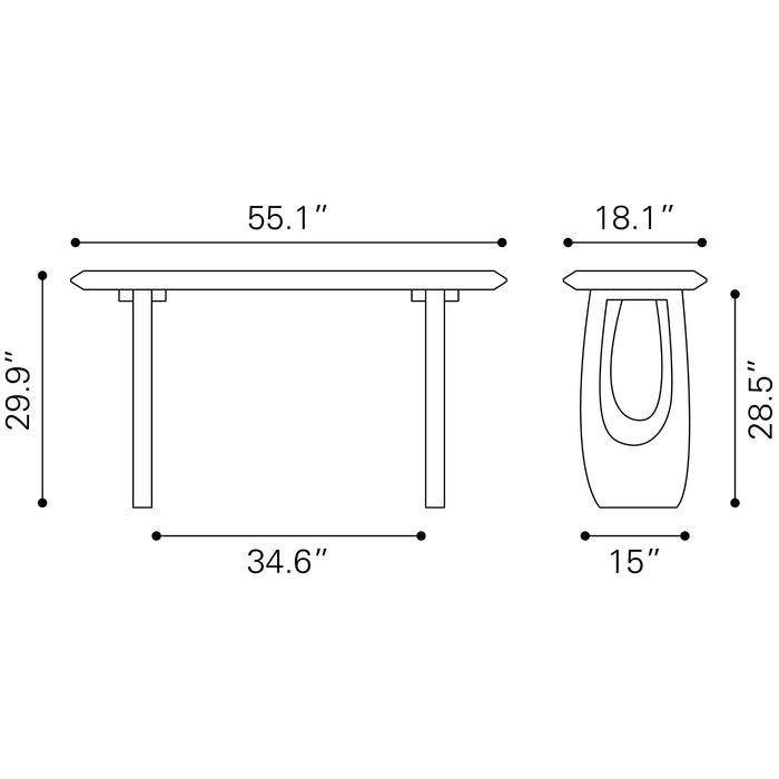 Zuo Modern Arasan Black Console Table