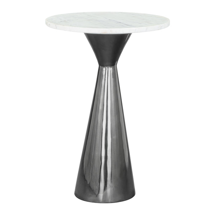 Zuo Tim White Round Side Table