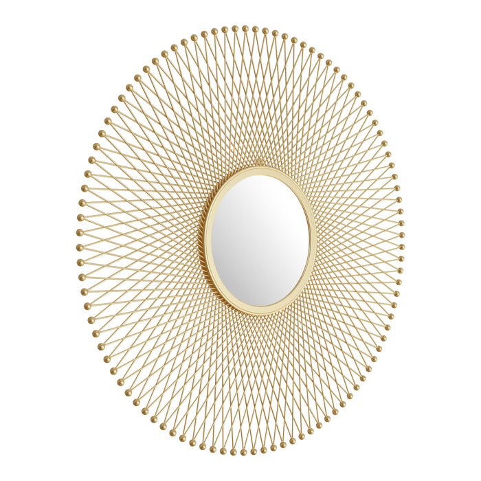 Zuo Glow Modern Round Gold Wall Mirror