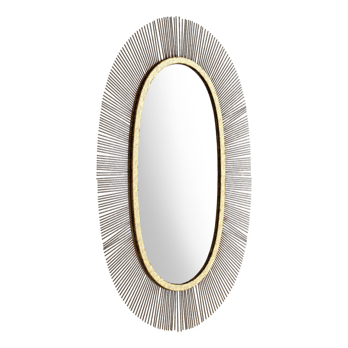 Zuo Juju Modern Powder Coated Iron Oval Black & Gold Mirror