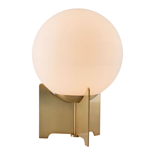 Zuo Pearl White Frosted Glass & Brass Modern Accent Light Table Lamp