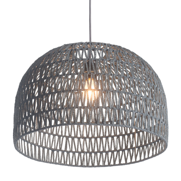 Zuo Paradise Gray Dome Powder Coated Steel Ceiling Lamp