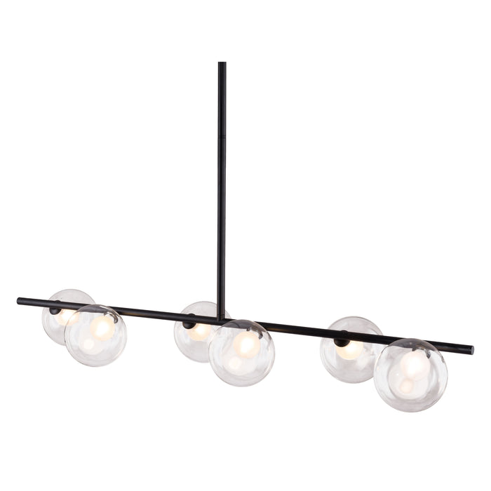 Zuo Keyoz Black Modern Ceiling Lamp with Clear Glass Shades