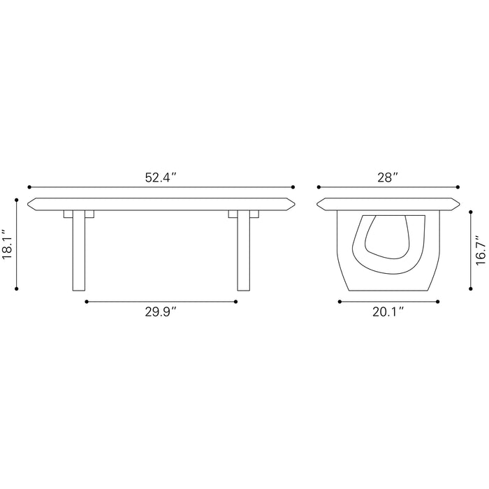 Zuo Arasan Black Wood Coffee Table