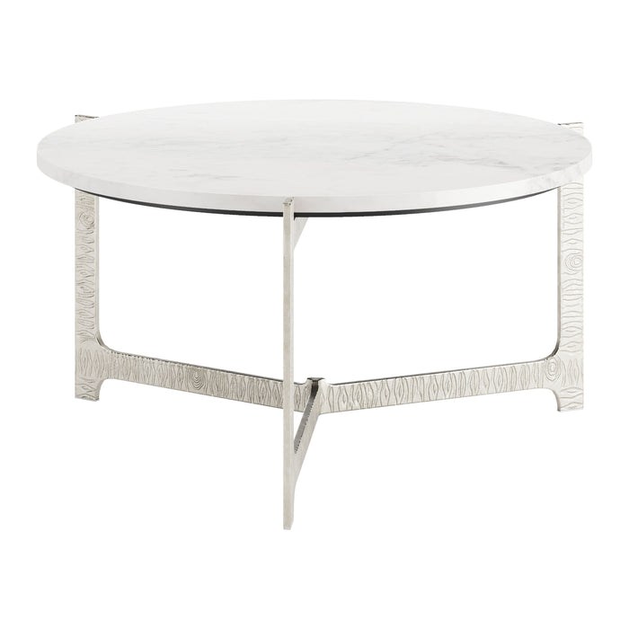 Zuo Barmas White Marble Coffee Table