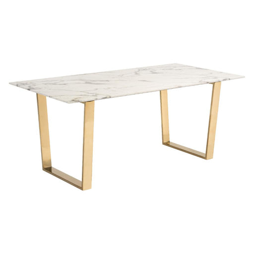 Zuo Atlas Dining Table White & Gold