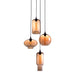 Zuo Lambie Ceiling Industrial Bohemian Lamp with Amber Glass Globes