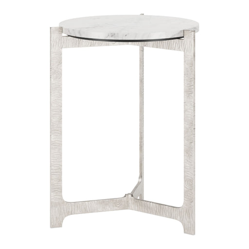 Zuo Barmas White Marble Side Table