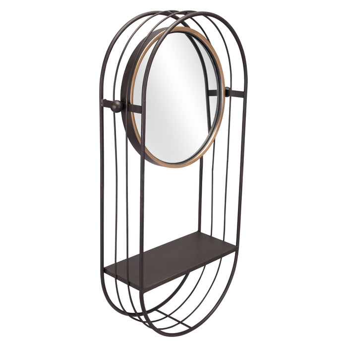 Zuo Saroni Modern Black Painted Steel Mirror Shelf