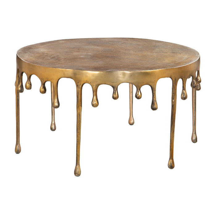 Zuo Drip Round Gold Coffee Table