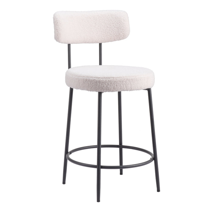 Zuo Blanca White Counter Stool