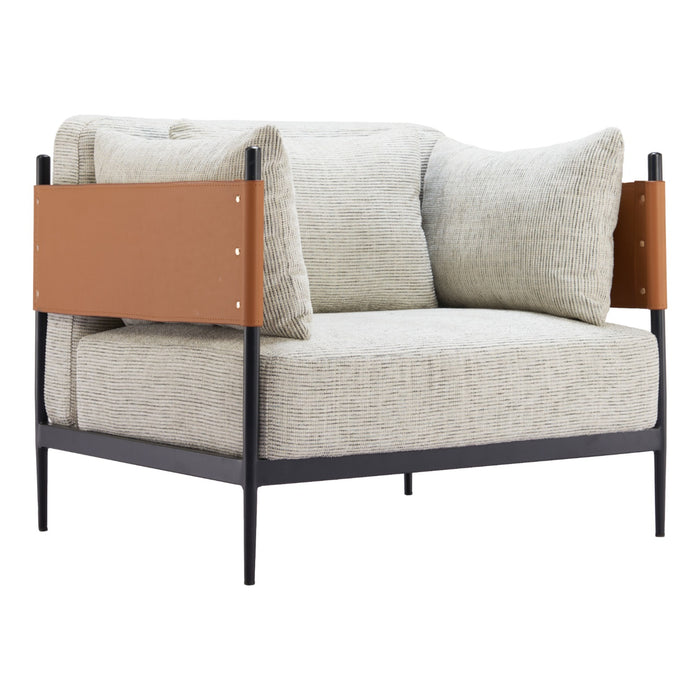 Zuo Modern Mid Century Cushion Loveseat Accent Chair, Coffee & End Table Set