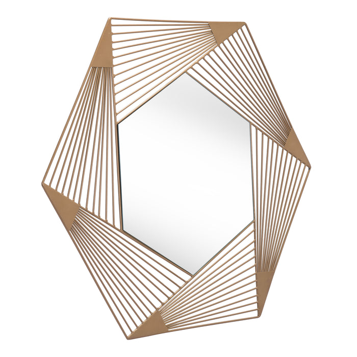 Zuo Aspect Modern Hexagonal Wall Mirror Copper